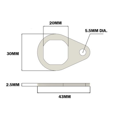 50-120-0 MODULAR SOLUTIONS ANTI-ROTATE FOR HANDLES